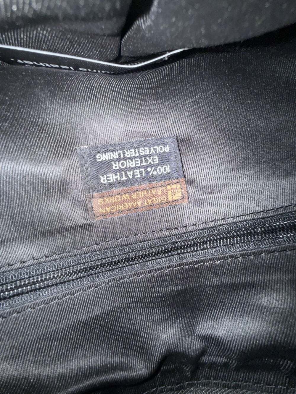 Great American Leather Works Black Genuine Leather Shoulder Bag Butterfly Accent - Picture 5 of 7